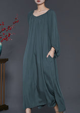 Load image into Gallery viewer, Blackish Green Cotton Robe Dresses Oversized Spring