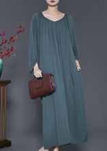 Load image into Gallery viewer, Blackish Green Cotton Robe Dresses Oversized Spring