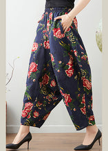 Load image into Gallery viewer, Blue Elastic Waist Lantern Pants Summer