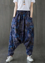 Load image into Gallery viewer, Blue Elastic Waist Loose Lantern Pants Summer