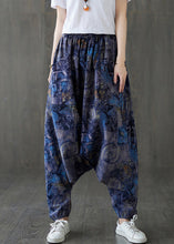 Load image into Gallery viewer, Blue Elastic Waist Loose Lantern Pants Summer