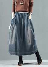 Load image into Gallery viewer, Blue Pockets Retro Patchwork Summer Skirts Denim