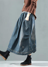 Load image into Gallery viewer, Blue Pockets Retro Patchwork Summer Skirts Denim