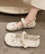 Load image into Gallery viewer, Blue Walking Sandals Women Tulle Embroidery Buckle Strap Splicing