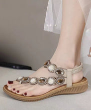 Load image into Gallery viewer, Bohemian Apricot Zircon Patchwork Flip Flops Sandals