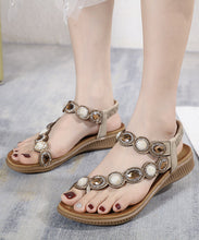 Load image into Gallery viewer, Bohemian Apricot Zircon Patchwork Flip Flops Sandals