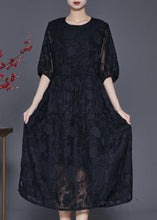 Load image into Gallery viewer, Bohemian Black Jacquard Chiffon Robe Dresses Summer