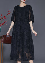 Load image into Gallery viewer, Bohemian Black Jacquard Chiffon Robe Dresses Summer