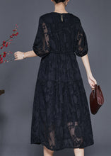 Load image into Gallery viewer, Bohemian Black Jacquard Chiffon Robe Dresses Summer