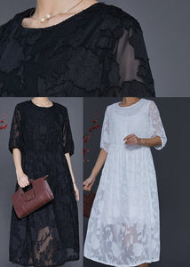 Bohemian Black Jacquard Chiffon Robe Dresses Summer