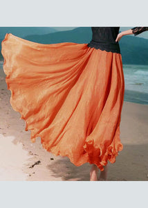 Bohemian Blue Exra Large Hem Beach Chiffon Skirts Summer