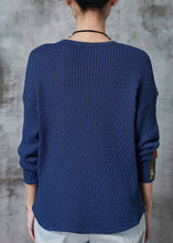 Load image into Gallery viewer, Bohemian Blue Oversized Patchwork Pocket Knit Sweater Spring