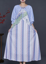 Load image into Gallery viewer, Bohemian Blue Print Patchwork Chiffon Dresses Summer