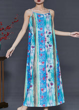 Load image into Gallery viewer, Bohemian Blue Print Silm Fit Cotton Sundress Summer