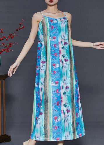 Bohemian Blue Print Silm Fit Cotton Sundress Summer