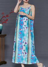 Load image into Gallery viewer, Bohemian Blue Print Silm Fit Cotton Sundress Summer