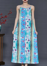 Load image into Gallery viewer, Bohemian Blue Print Silm Fit Cotton Sundress Summer