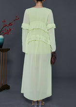 Load image into Gallery viewer, Bohemian Fluorescent Green Ruffled Chiffon Beach Dresses Summer