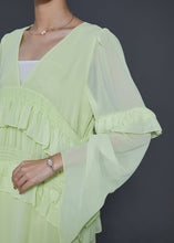 Load image into Gallery viewer, Bohemian Fluorescent Green Ruffled Chiffon Beach Dresses Summer