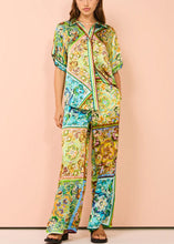 Load image into Gallery viewer, Bohemian Green Button Print Pockets Cotton Two Pieces Set Summer