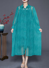 Load image into Gallery viewer, Bohemian Green Oversized Draping Chiffon Two Pieces Set Summer