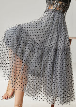 Load image into Gallery viewer, Bohemian Grey Dot Patchwork Tulle Skirts Summer