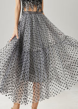 Load image into Gallery viewer, Bohemian Grey Dot Patchwork Tulle Skirts Summer