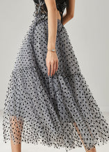 Load image into Gallery viewer, Bohemian Grey Dot Patchwork Tulle Skirts Summer