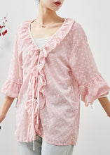 Load image into Gallery viewer, Bohemian Pink Embroidered Ruffles Lace Shirt Spring