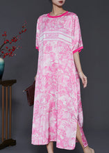 Load image into Gallery viewer, Bohemian Pink Oversized Print Cotton Dress Summer