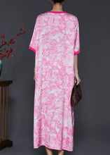 Load image into Gallery viewer, Bohemian Pink Oversized Print Cotton Dress Summer