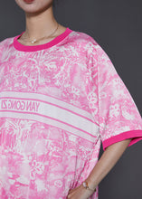 Load image into Gallery viewer, Bohemian Pink Oversized Print Cotton Dress Summer