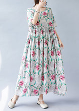 Load image into Gallery viewer, Bohemian Pink Print Patchwork Holiday Long Dress Short Sleeve