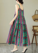 Load image into Gallery viewer, Bohemian Print Patchwork Cotton Spaghetti Strap Dress Summer