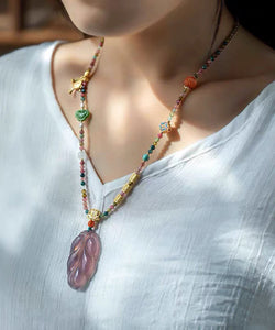 Bohemian Rainbow Beading Sweater Tassel Graduated Bead Necklace