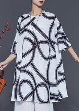 Load image into Gallery viewer, Bohemian White Oversized Print Cotton Dresses Summer