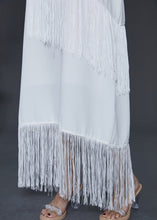 Load image into Gallery viewer, Bohemian White Tasseled Chiffon Spaghetti Strap Dress Summer