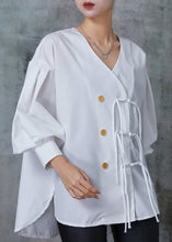 Load image into Gallery viewer, Bohemian White Tasseled Cotton Oriental Shirt Tops Spring