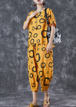 Load image into Gallery viewer, Bohemian Yellow Oversized Print Cotton Two Pieces Set Summer