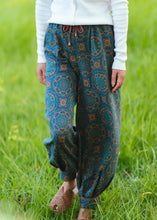 Load image into Gallery viewer, Bohemian Yellow Pockets Print Cotton Lantern Pants Spring