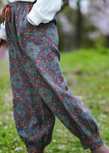 Load image into Gallery viewer, Bohemian Yellow Pockets Print Cotton Lantern Pants Spring