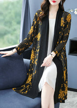 Load image into Gallery viewer, Bohemian Yellow V Neck Print Long Ice Size Chiffon Cardigans Summer