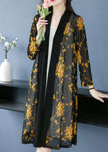 Load image into Gallery viewer, Bohemian Yellow V Neck Print Long Ice Size Chiffon Cardigans Summer