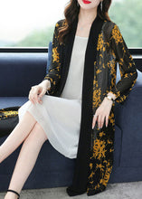 Load image into Gallery viewer, Bohemian Yellow V Neck Print Long Ice Size Chiffon Cardigans Summer