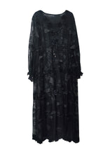 Load image into Gallery viewer, Boho Black Embroidered Butterfly Silk Dress Summer