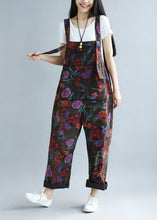 Load image into Gallery viewer, Boho Black Oversized Butterfly Print Ripped Cotton Overalls Jumpsuit Spring