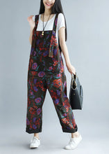 Load image into Gallery viewer, Boho Black Oversized Butterfly Print Ripped Cotton Overalls Jumpsuit Spring