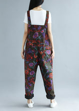 Load image into Gallery viewer, Boho Black Oversized Butterfly Print Ripped Cotton Overalls Jumpsuit Spring