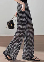 Load image into Gallery viewer, Boho Black Pockets Print Elastic Waist Chiffon Pants Summer