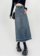 Load image into Gallery viewer, Boho Denim Blue Patchwork High Waist Maxi Skirts Summer